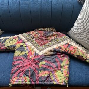 Farm Rio Tropical Rauti Reversible Metallic Puffer Jacket - XS